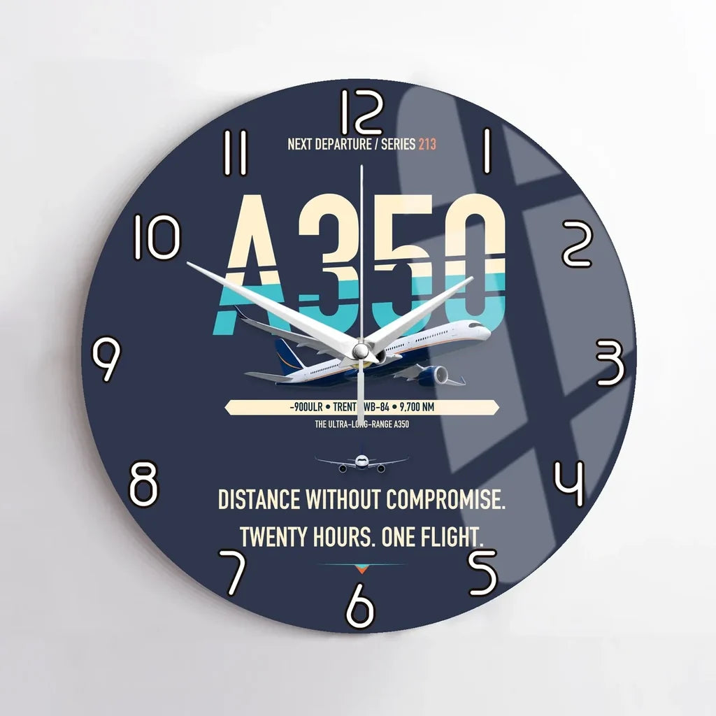 Airbus A350-900ULR design on navy blue no frame wall clock