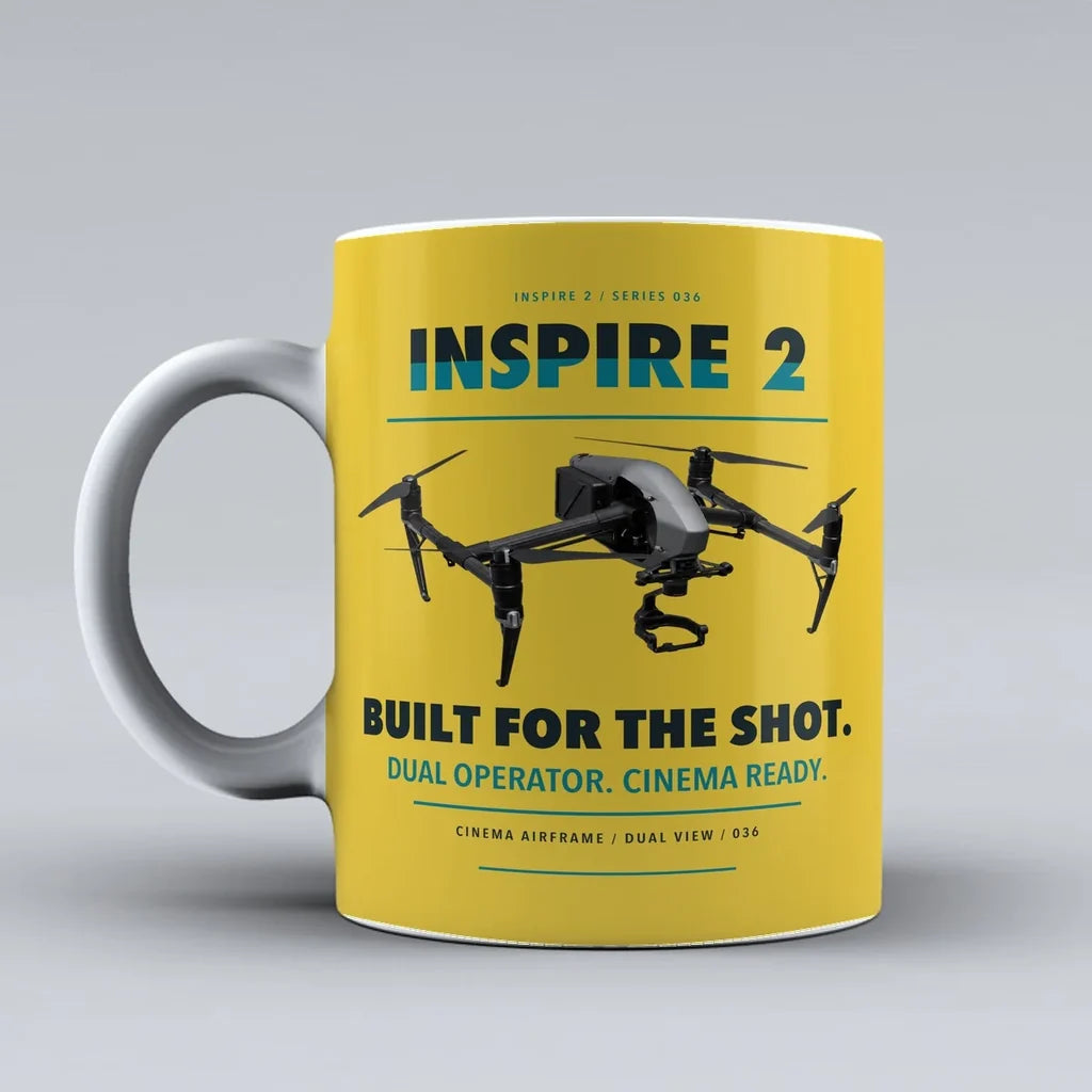 Inspire 2 Mug design on yellow dji