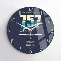 Thumbnail for Boeing 757-200 design on navy blue no frame wall clock