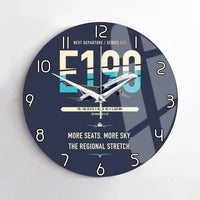 Thumbnail for Embraer E190 design on navy blue no frame wall clock