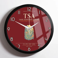 Thumbnail for Taipei Songshan Airport TSA Wall-Clock Framed - Dark Red