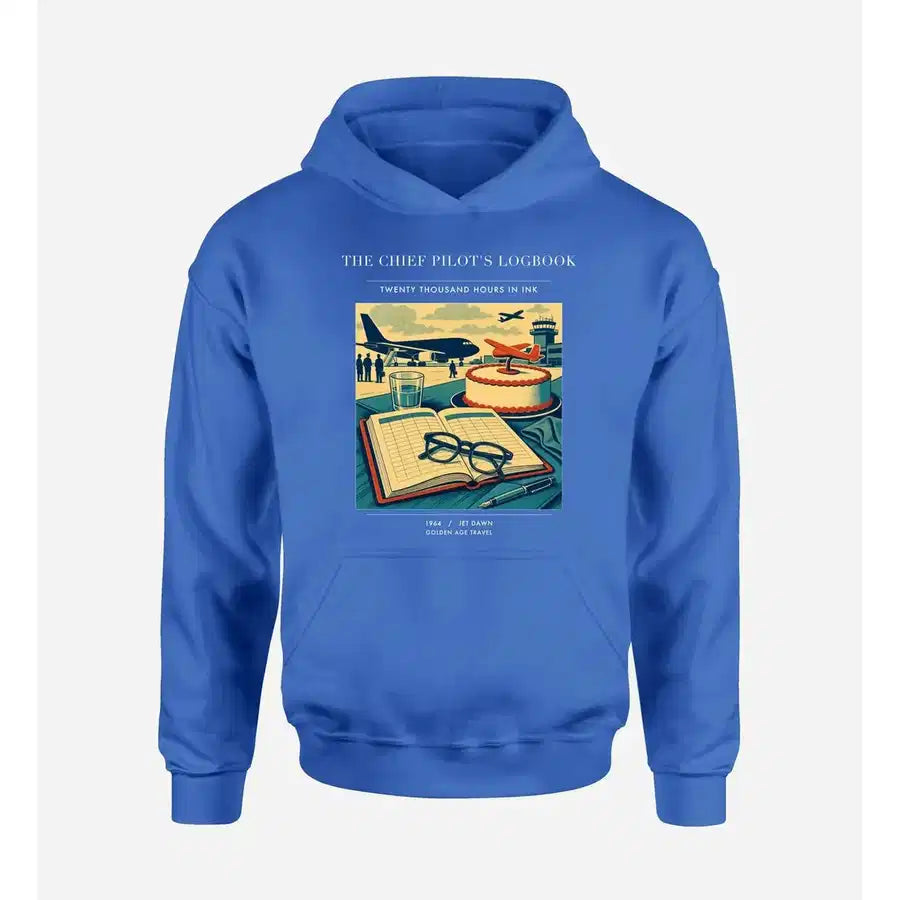VINTAGE G4426 - The Chief Pilot's Logbook - Premium Hoodie design on blue premium