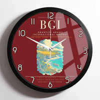 Thumbnail for Grantley Adams International Airport BGI Wall-Clock Framed - Dark Red