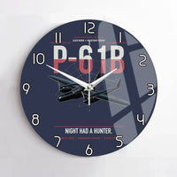 Thumbnail for P-61B Black Widow design on navy blue no frame wall clock