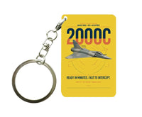 Thumbnail for Dassault Mirage 2000C RDI design on yellow designed key chain, double-side print