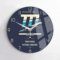 Thumbnail for Boeing 777-300ER design on navy blue no frame wall clock