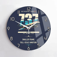 Thumbnail for Boeing 737 MAX 7 design on navy blue no frame wall clock