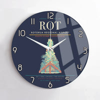 Thumbnail for Rotorua Regional Airport (ROT) design on navy blue no frame wall clock