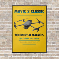 Thumbnail for DJI Mavic 3 Classic vertical canvas print - framed - yellow background