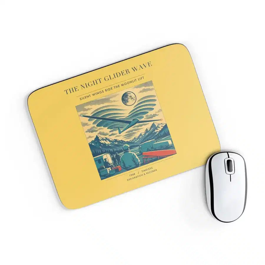 VINTAGE G4473 - The Night Glider Wave - Designed Mouse Pads design on yellow rectangle