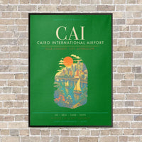 Thumbnail for Cairo International Airport CAI - Canvas Framed - Green