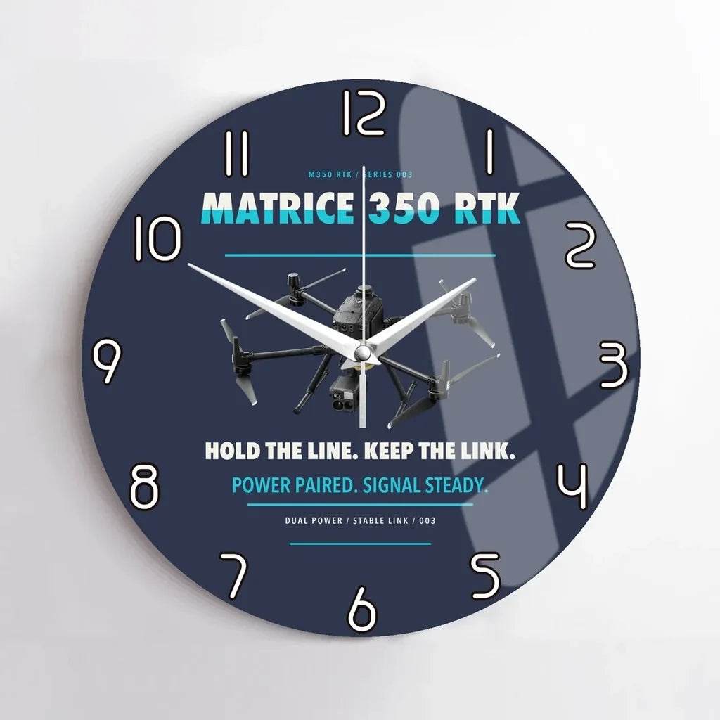 DJI Matrice 350 RTK design on navy blue no frame wall clock