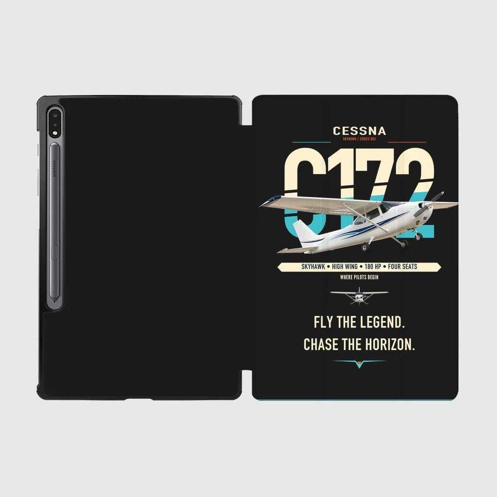 Cessna 172 Skyhawk design on black samsung tablet tablet case