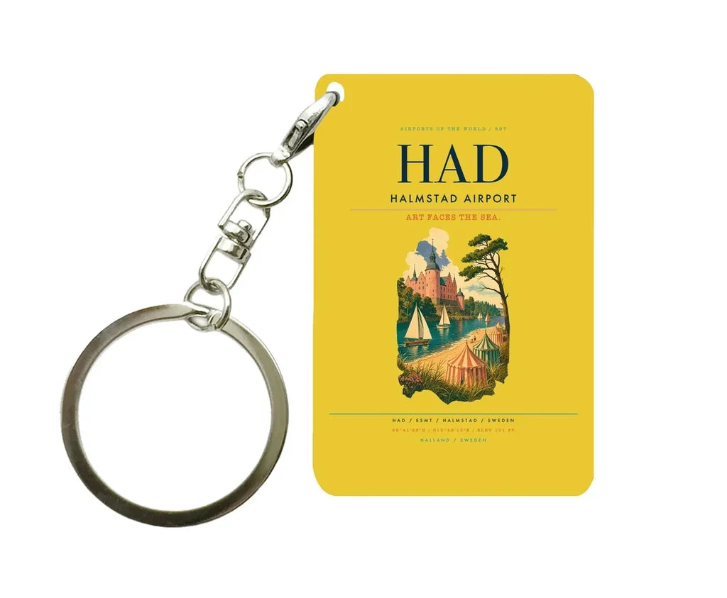 Halmstad Airport (HAD) design on yellow key chain