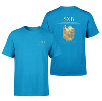 Thumbnail for Strasbourg Airport (SXB) design printed on turquoise double-side t-shirt