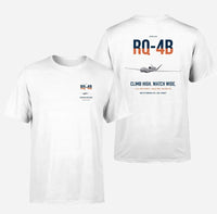 Thumbnail for RQ-4B Global Hawk design on white double-side t-shirt, double-side print