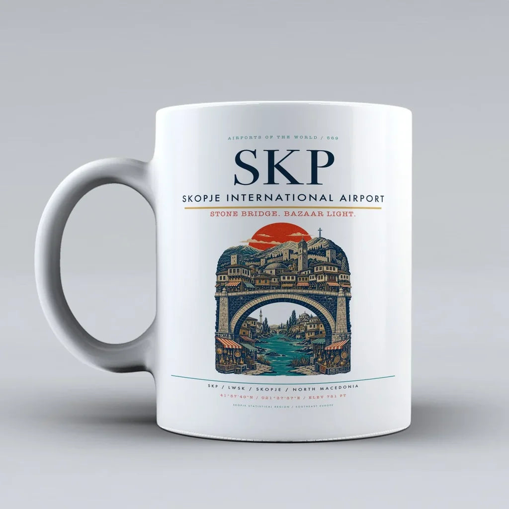 Skopje International Airport SKP Mug - White