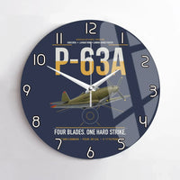 Thumbnail for P-63A Kingcobra design on navy blue no frame wall clock