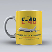Thumbnail for E-4B Nightwatch design on yellow ceramic mug, double-side print