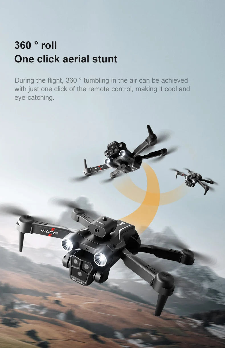 K9MAX Drone: Triple-Lens Aerial Photography Quadcopter with Optical Flow & Obstacle Avoidance, Remote-Controlled Toy Drone - view 19