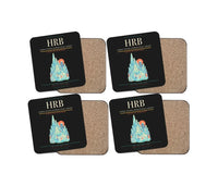 Thumbnail for Harbin Taiping International Airport (HRB) design on black 4 pieces set coaster