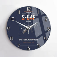 Thumbnail for Erickson S-64F Air Crane design on navy blue no frame wall clock