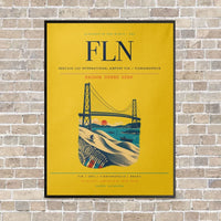 Thumbnail for Hercilio Luz International Airport FLN — Florianopolis vertical canvas print - framed - yellow background