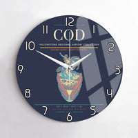Thumbnail for Yellowstone Regional Airport (COD) design on navy blue no frame wall clock