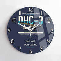 Thumbnail for DHC-3 Otter design on navy blue no frame wall clock
