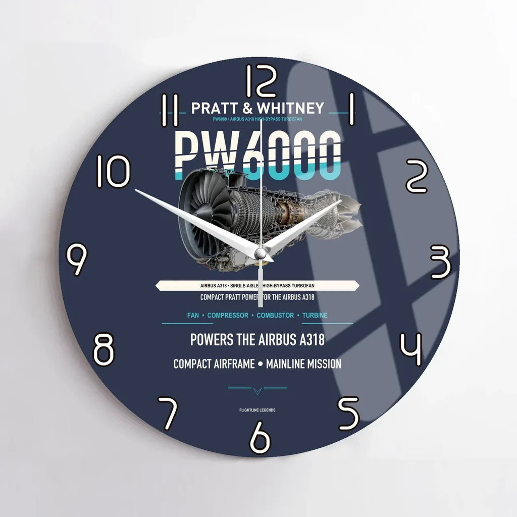 PW6000 design on navy blue no frame wall clock
