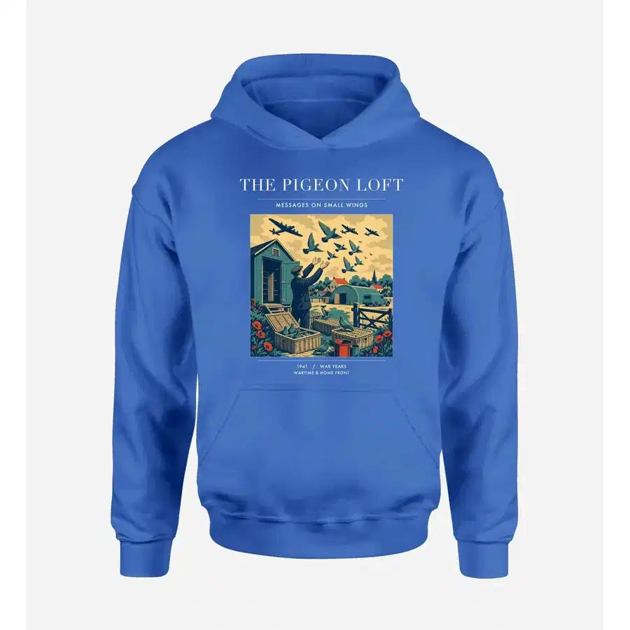 VINTAGE G4526 - The Pigeon Loft - Premium Hoodie design on blue premium