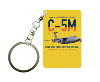 Thumbnail for C-5M Super Galaxy design on yellow designed key chain, double-side print