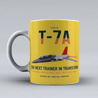 Thumbnail for T-7A Red Hawk design on yellow ceramic mug, double-side print
