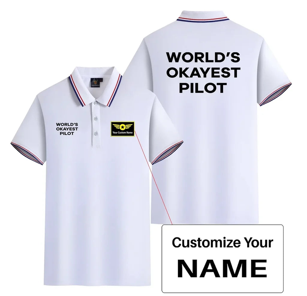 Customisable World's Okayest Pilot Polo Shirt - view 17