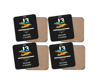 Thumbnail for Piper J-3 Cub design on black 4 pieces set coaster