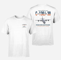 Thumbnail for C-130J-30 Super Hercules design on white double-side t-shirt, double-side print