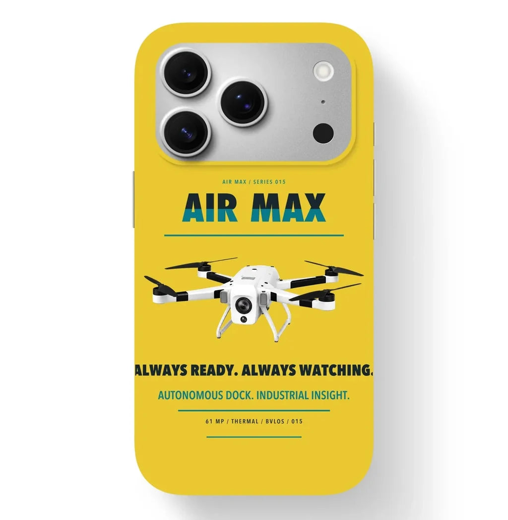 Percepto Air Max Case design on yellow iphone case