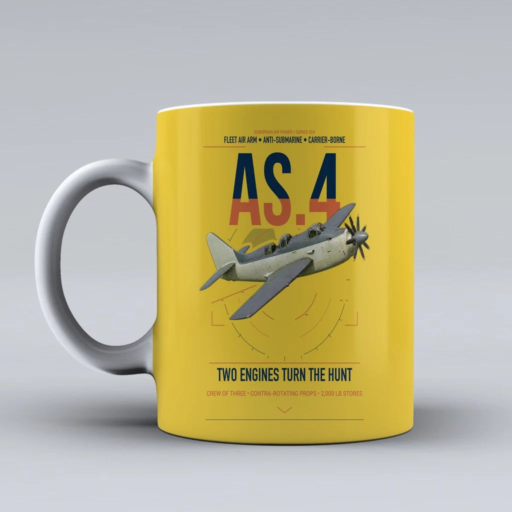 Fairey Gannet AS.4 design on yellow ceramic mug, double-side print