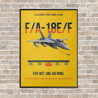 Thumbnail for F A-18E F Buddy Tanker vertical canvas print - framed - yellow background