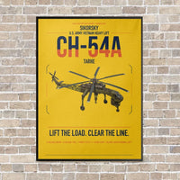 Thumbnail for Sikorsky CH-54A Tarhe vertical canvas print - framed - yellow background