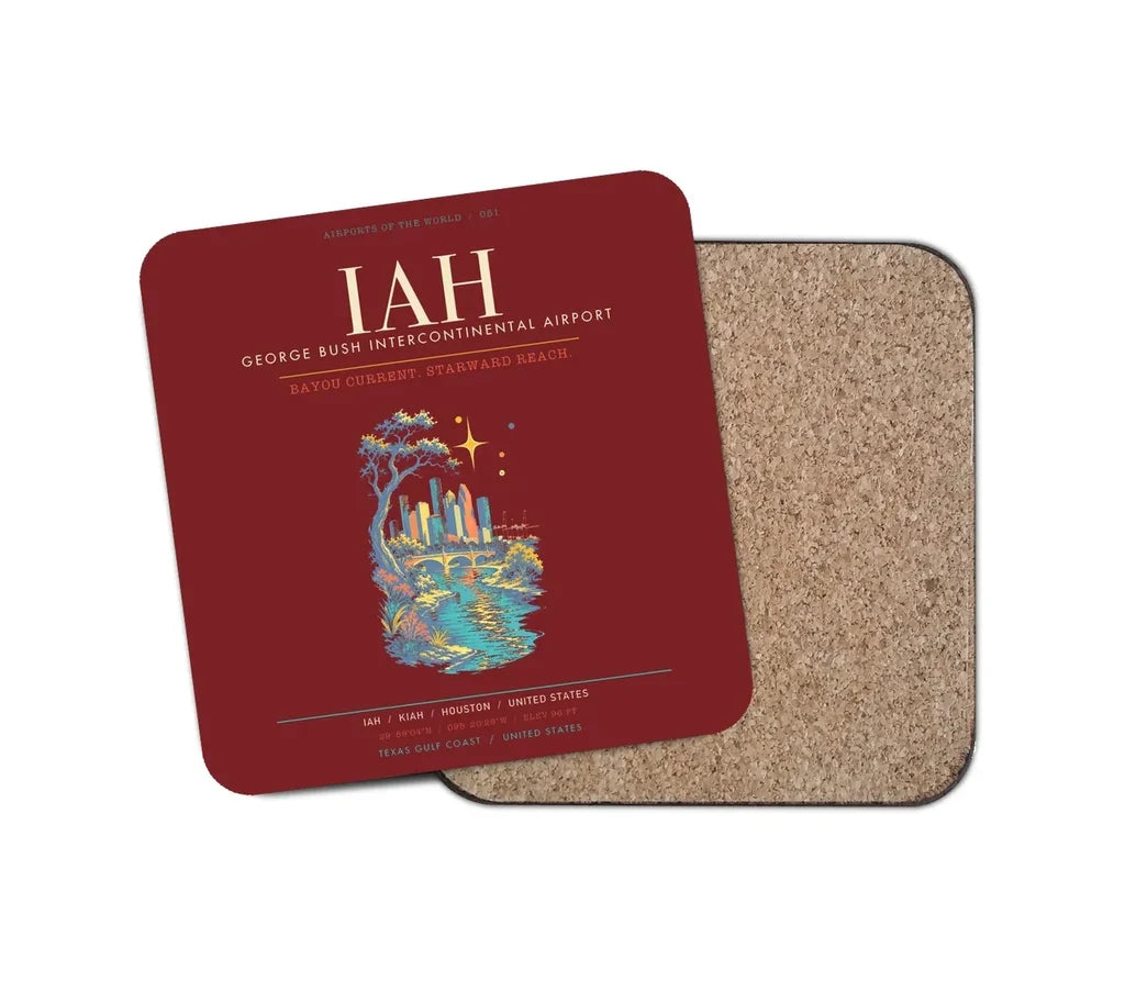 Houston George Bush Intercontinental Airport IAH - Dark Red