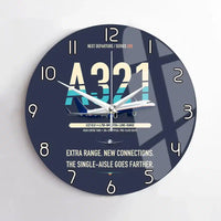 Thumbnail for Airbus A321XLR design on navy blue no frame wall clock