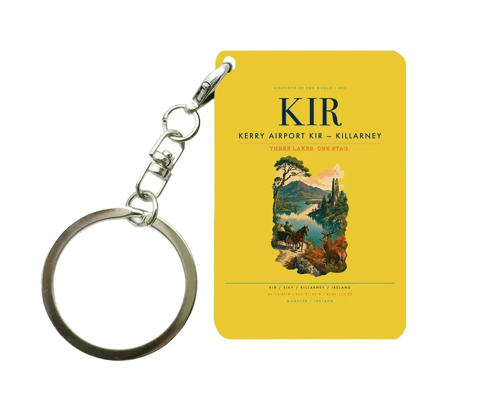Kerry Airport (KIR) design on yellow key chain