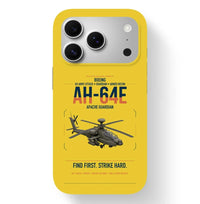 Thumbnail for Boeing AH-64E Apache Guardian design on yellow magsafe iphone case, for iPhone 17 Pro