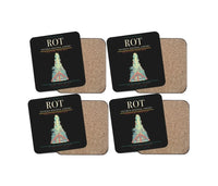 Thumbnail for Rotorua Regional Airport (ROT) design on black 4 pieces set coaster