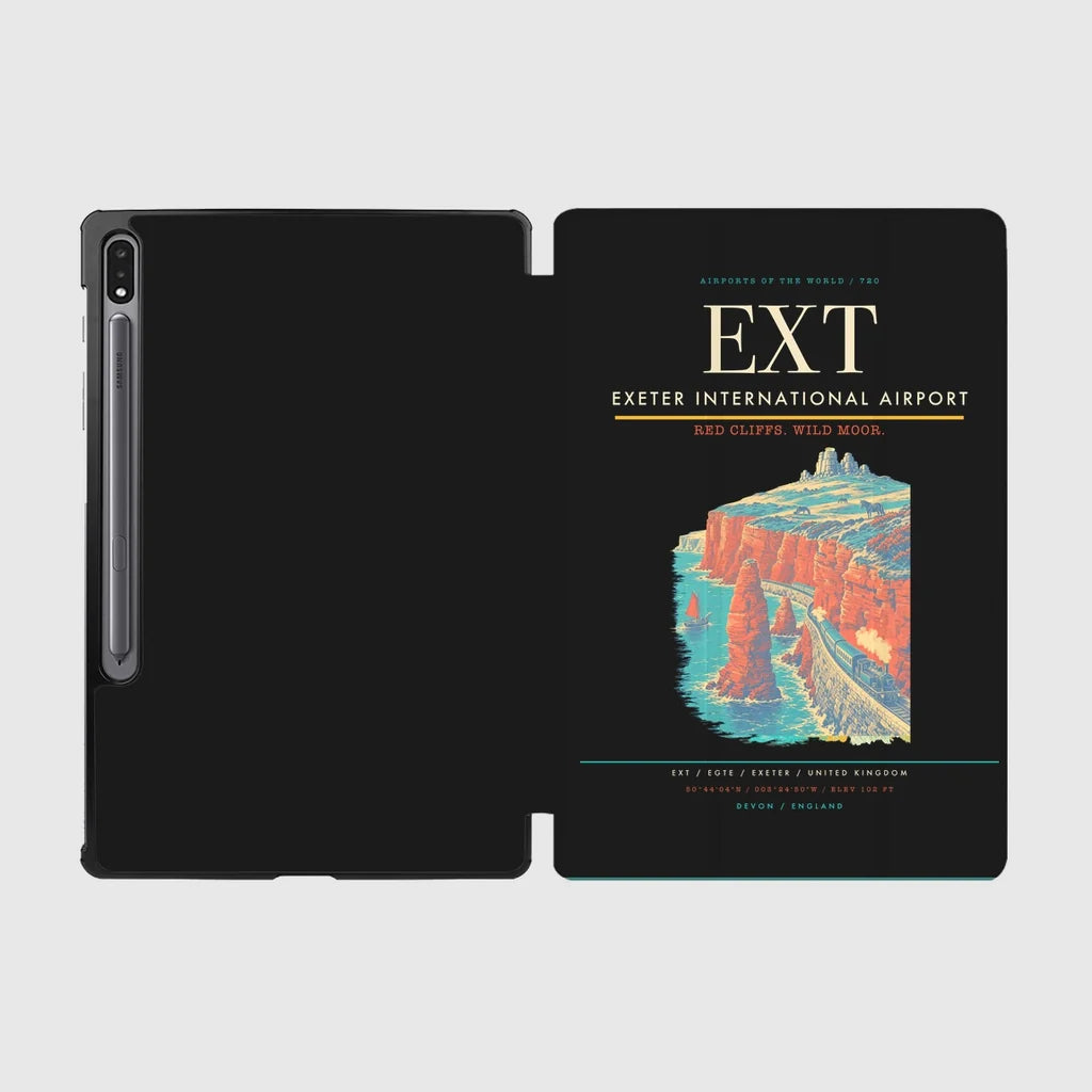 Exeter International Airport (EXT) design on black samsung tablet tablet case