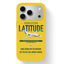 Thumbnail for Cessna Citation Latitude design on yellow magsafe iphone case, for iPhone 17 Pro