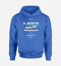 Thumbnail for Tecnam P-Mentor design on blue double-side hoodie, single-side print