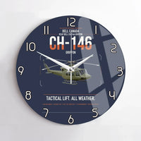 Thumbnail for Bell Canada CH-146 Griffon design on navy blue no frame wall clock
