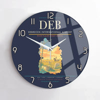 Thumbnail for Debrecen International Airport (DEB) design on navy blue no frame wall clock